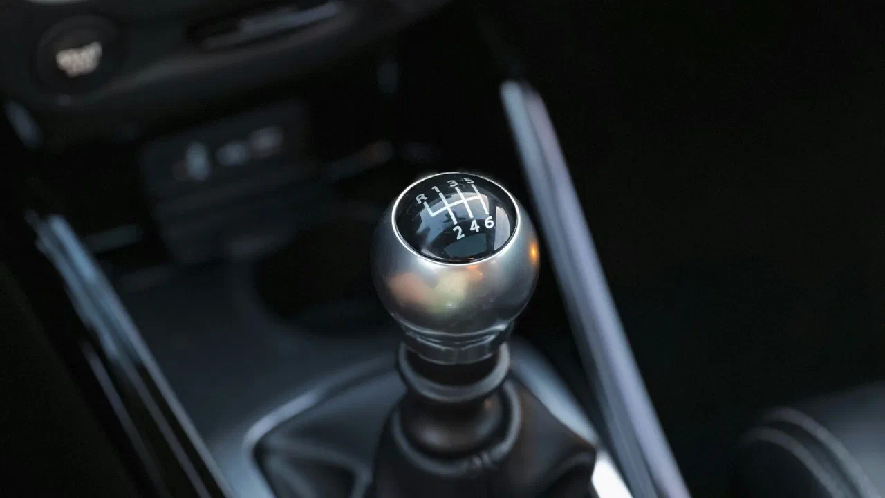 A close-up of a gear stick in a car